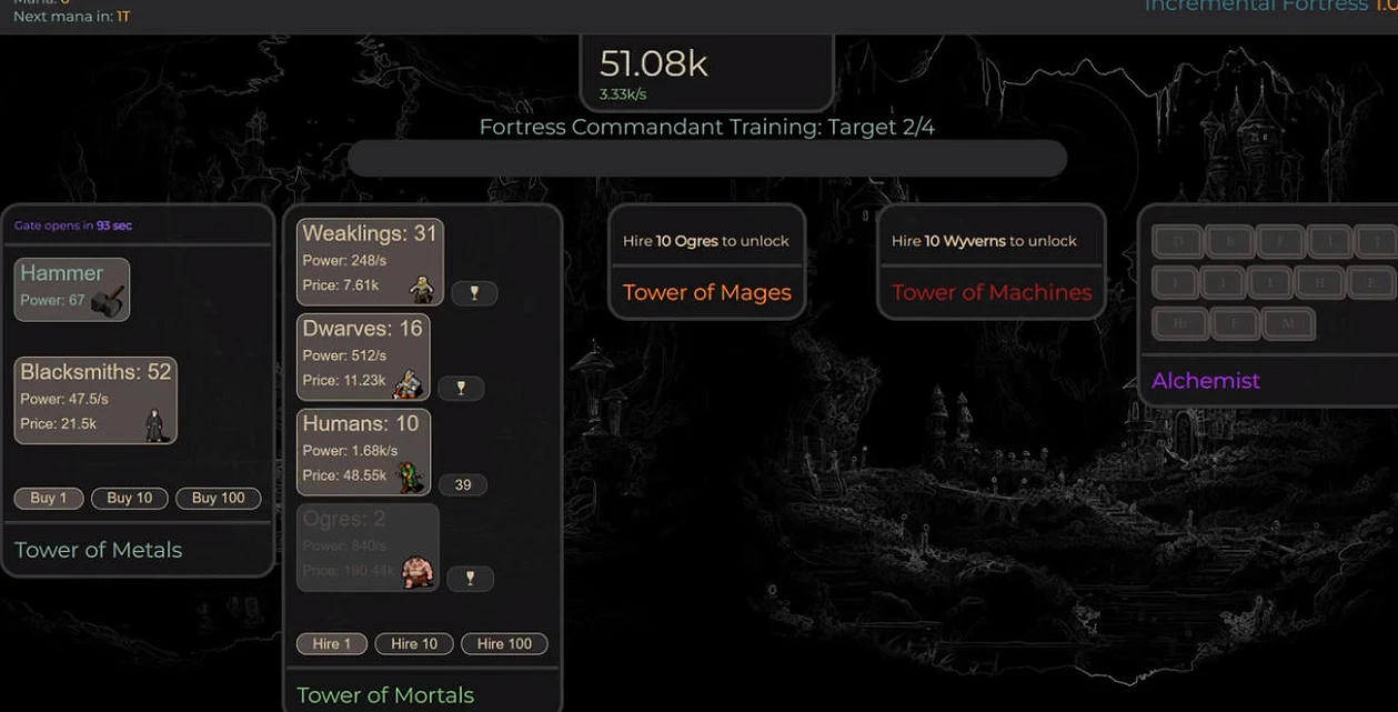 Incremental Fortress Resource Management - Game screenshot